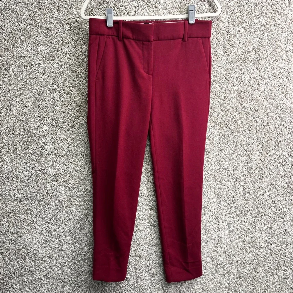 J. Crew Pants Women's 4 Red Cameron Slim Crop Dress Pant